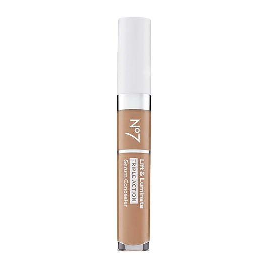 No7 Lift & Luminate Triple Action Serum Concealer - Truly Medium - Anti Aging Liquid Concealer Makeup for Blemishes & Dark Circles - Medium to Full Coverage Concealer for Face (8ml)