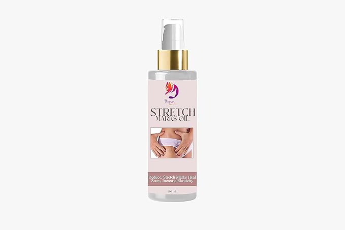 Stretch Care Oil to Minimize Stretch Marks & Even Out Skin Tone with Rosehip Calendula & Sea Buckthorn Oils No Parabens, Silicones, Mineral Oil
