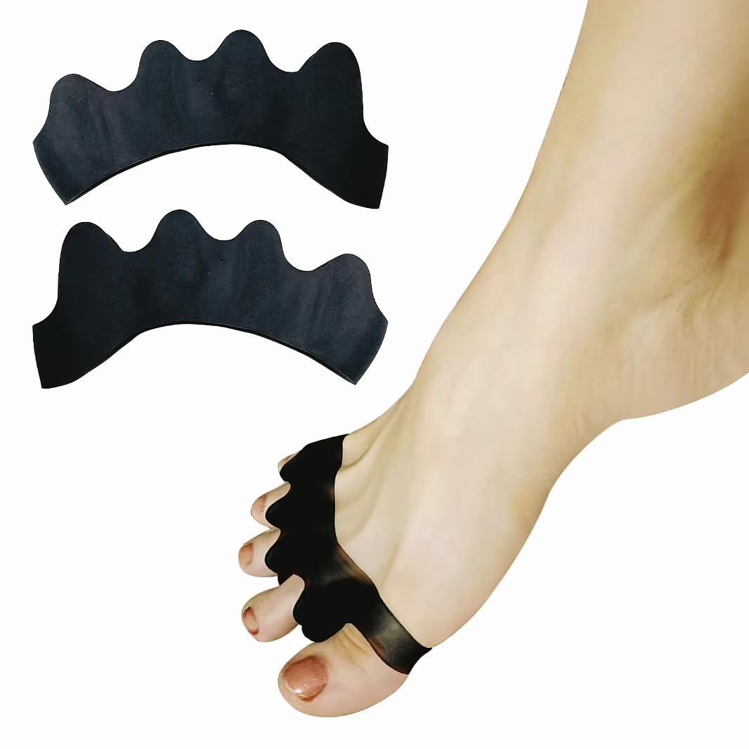 SUNFATT Toe Spacers for Men ang Women,Toe Separators for Women,Relieves Overlapping Toes,Bunions Corrector and Hammer Toe Pain,Gel Toe Spreader Separates and Relaxes Toes.2 Pcs