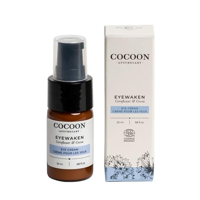 Eyewaken Eye Cream, Ecocert Cosmos Organic, Smooth Fine Lines, Firm + Protect, Cornflower, Cocoa, Argan Oil, Grapeseed Oil, Almond Oil, 0.68 fl oz