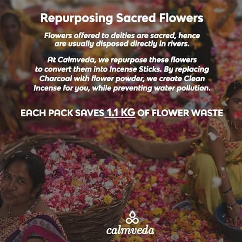 Balsam Cedar Incense Sticks - (80 Scented Sticks) Charcoal Free, Made from Upcycled Flowers | Like Freshly Cut Christmas Tree Incense Sticks, Cypress Woodsy & Moss Notes | for Holiday Cheers