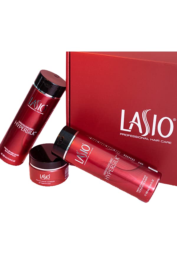 Lasio Keratin-Infused Hypersilk Intense Hair Repair and Healthy Hair Kit - Contains Professional Salon Level Grade Shampoo, Conditioner, and Masque - All In One Hair Kit