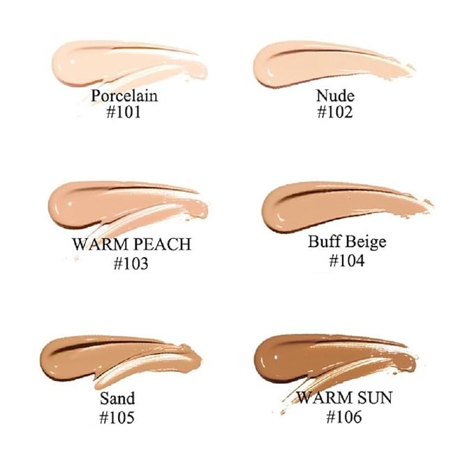 2 Pack PHOERA Foundation,Matte Oil Control Concealer Foundation Cream,PHOERA Long Lasting Waterproof Matte Liquid Foundation for Women Girls (102 Nude+103 Warm peach)