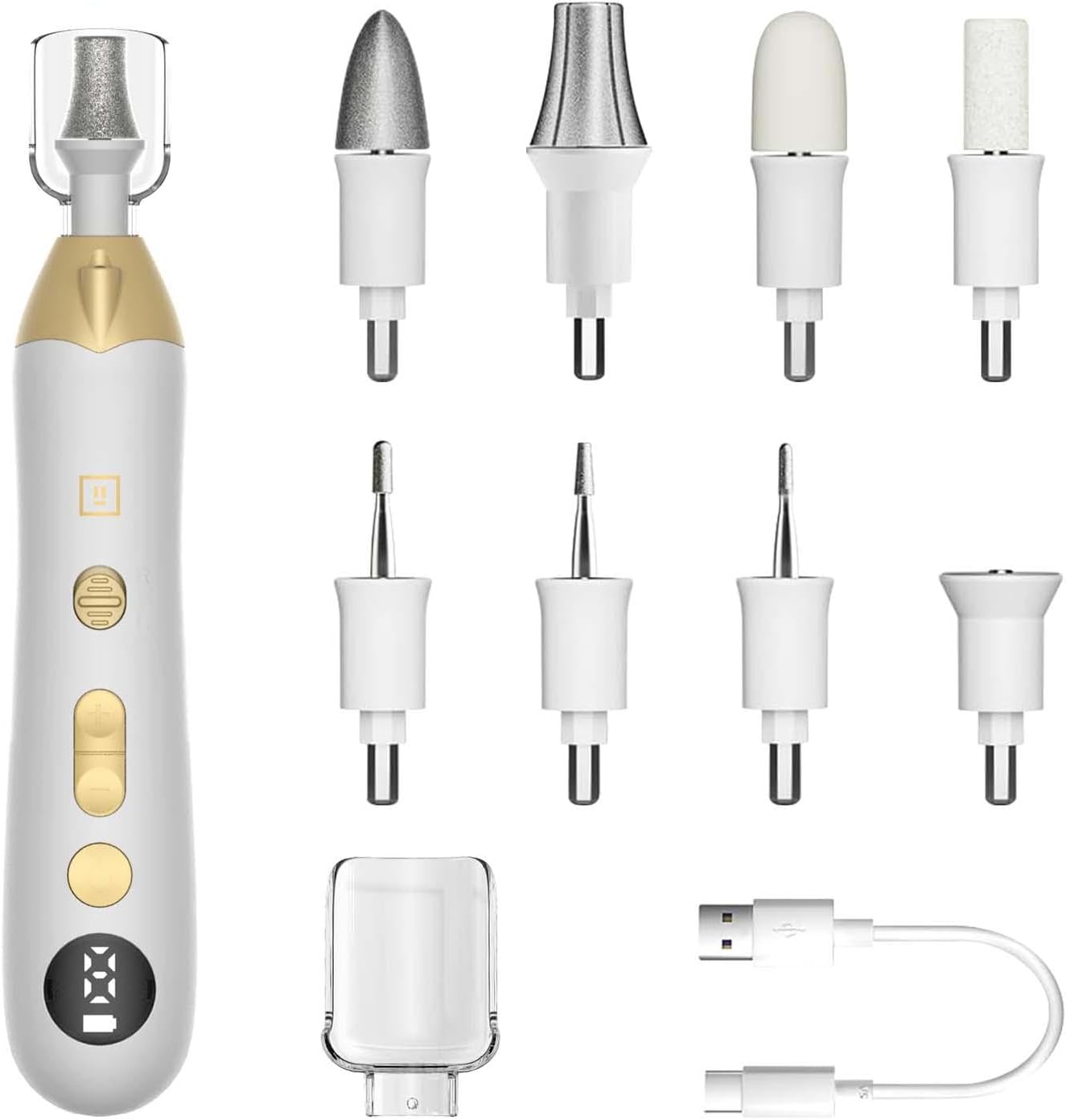 Callus Remover for Feet, Electric Foot Callus Remover - 8 Grinding Heads, 9 Speeds, Rechargeable Foot File - Professional Pedicure Tool for Hard Skin, Calluses & Cracked Feet