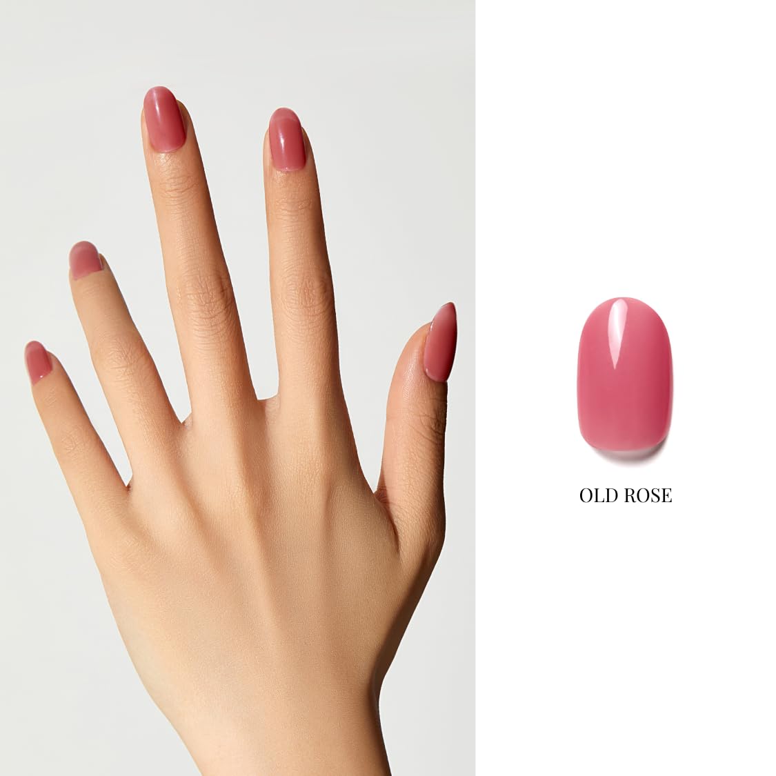 NAILOG One Step Pink Gel Nail Polish 12ml Top Coat Color Gel Base 3-In-1 Formula Soak Off UV Gel Polish for Home DIY & Gifting | Old Rose