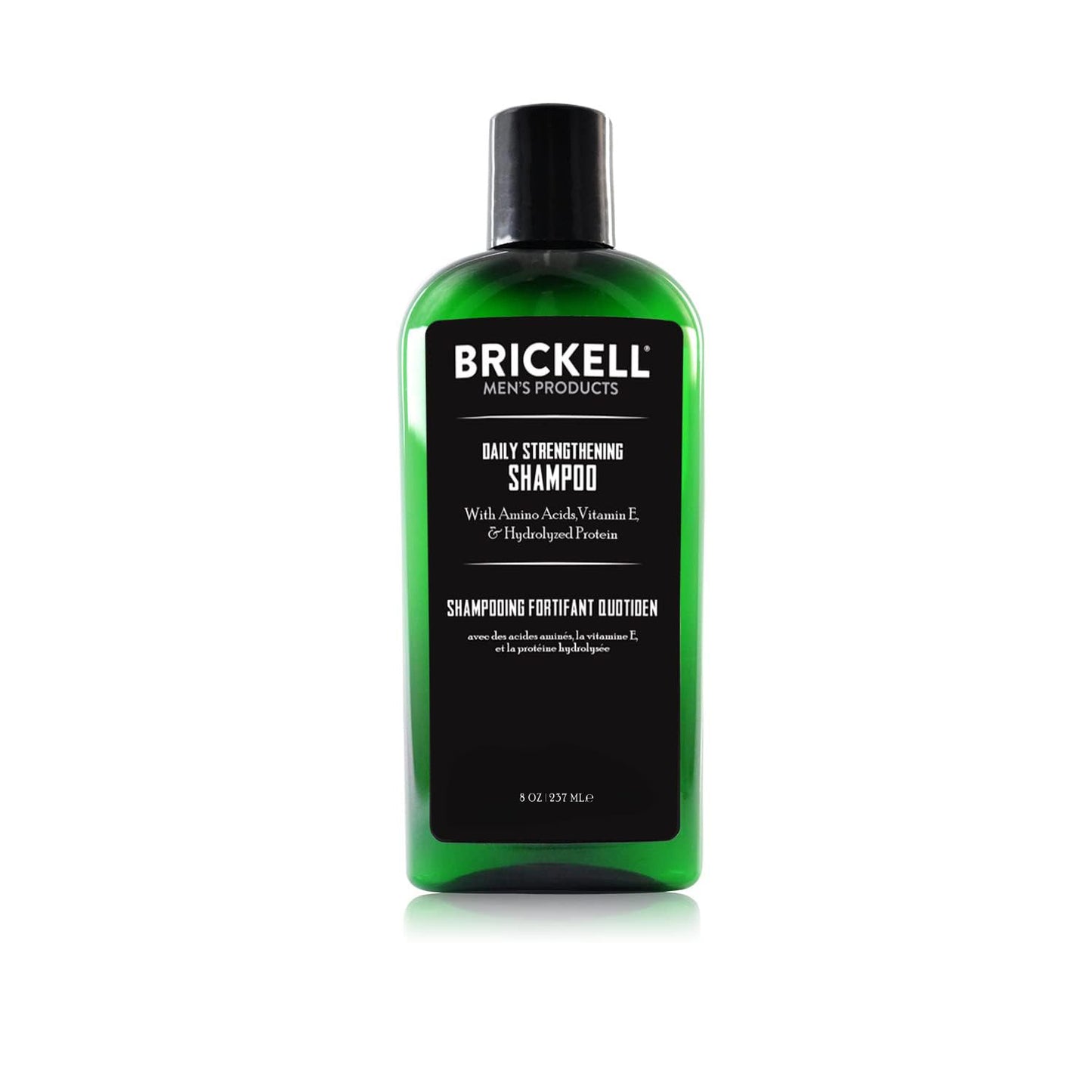 Brickell Men's Products Daily Strengthening Shampoo for Men, Natural and Organic Featuring Mint and Tea Tree Oil To Soothe Dry and Itchy Scalp, Sulfate Free and Paraben Free, 8 Ounce, Scented