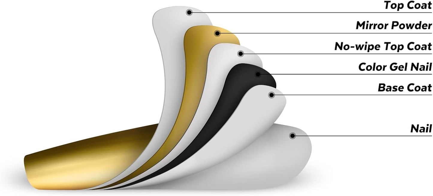 Artdone 16 Colors Chrome Nail Powder, Iridescent Aurora Powder Metallic Mirror Effect Pigment Pearlescent Mermaid Pigment Pearl Glitter Dust Kit, Nail Art Decoration, Resin Craft