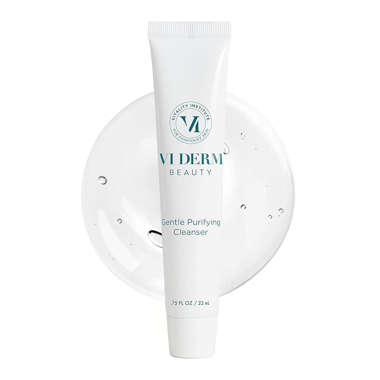 VI Derm Hydrating Gentle Purifying Cleanser – Face Wash with Aloe Vera, Antioxidants, and Willow Bark, Travel Size Mini Facial Cleanser for Makeup Removal and Sensitive Skin – 0.75 Fl Oz / 22 mL