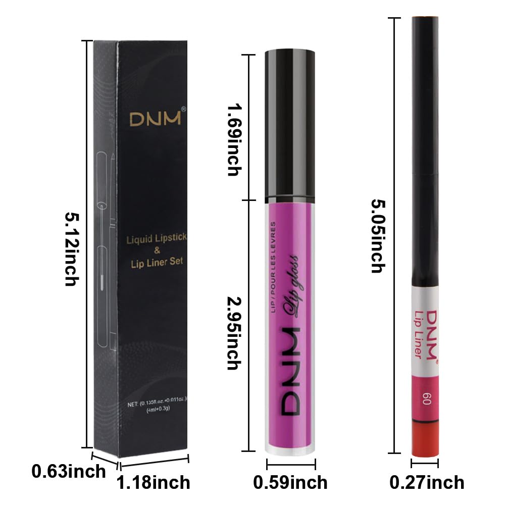 evpct 2Pcs Hot Pink Matte Lip Liner and Lipstick Combo Set for Women, Hot Pink Lip Combo Set Liquid Lips Stick Gloss and Lipliner Stains Set Long Lasting Waterproof, Lips Makeup 24 Hours originale