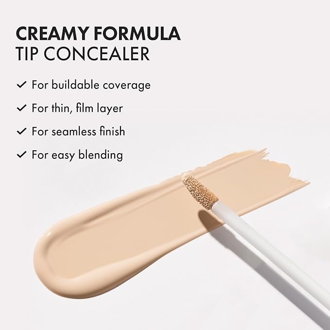 LUNA Long-Lasting Tip Concealer Cover-Fit (#02 Beige) Full Coverage, for Under Eye Dark Circles, Fine Lines, Redness & Discoloration, Korean Makeup 0.26 Fl Oz