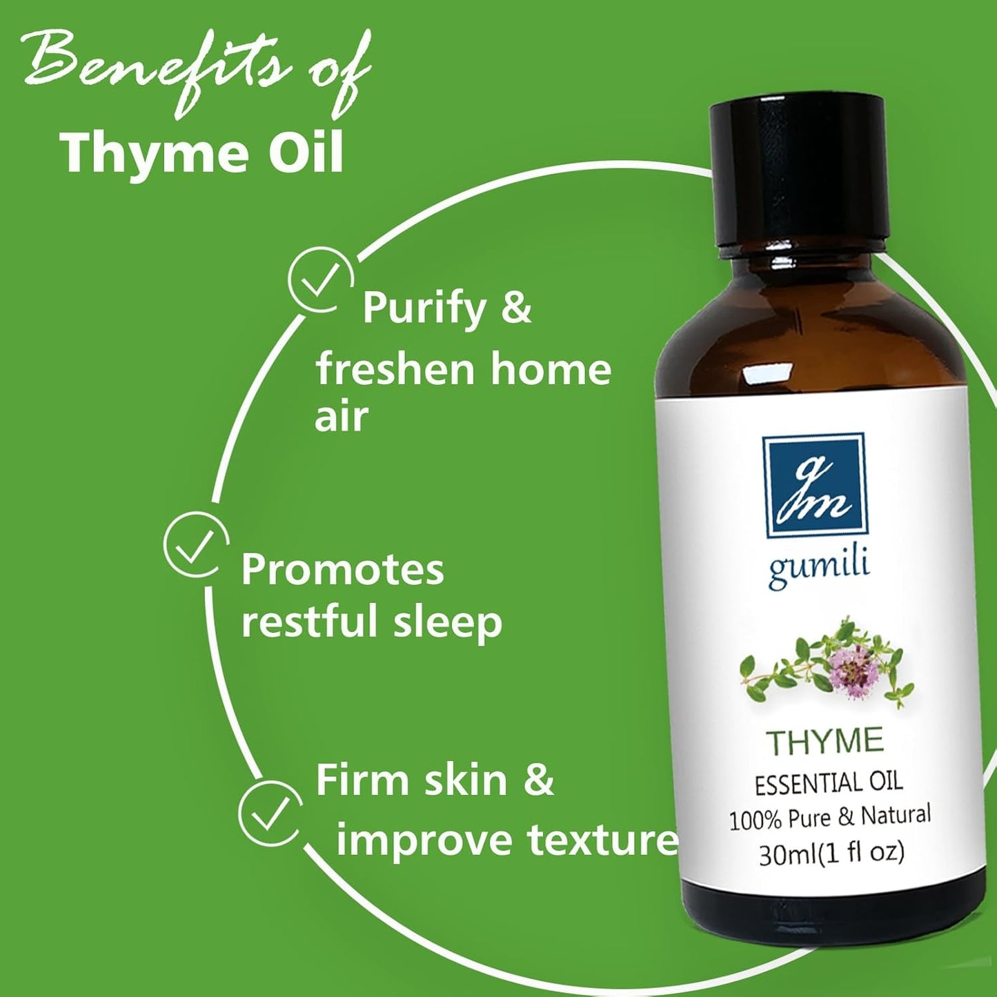 Thyme Essential Oil, 100% Pure Undiluted, 30ml/1 oz