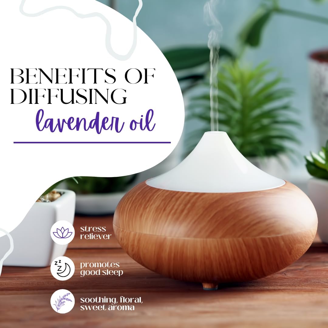 GreenHealth Lavender Essential Oil – 16 fl oz (473 ml) Amber Glass Bottle – 100% Pure & Uncut – Bulk Lavender Oil for Diffuser, Aromatherapy, Soap Making, Candles & DIY