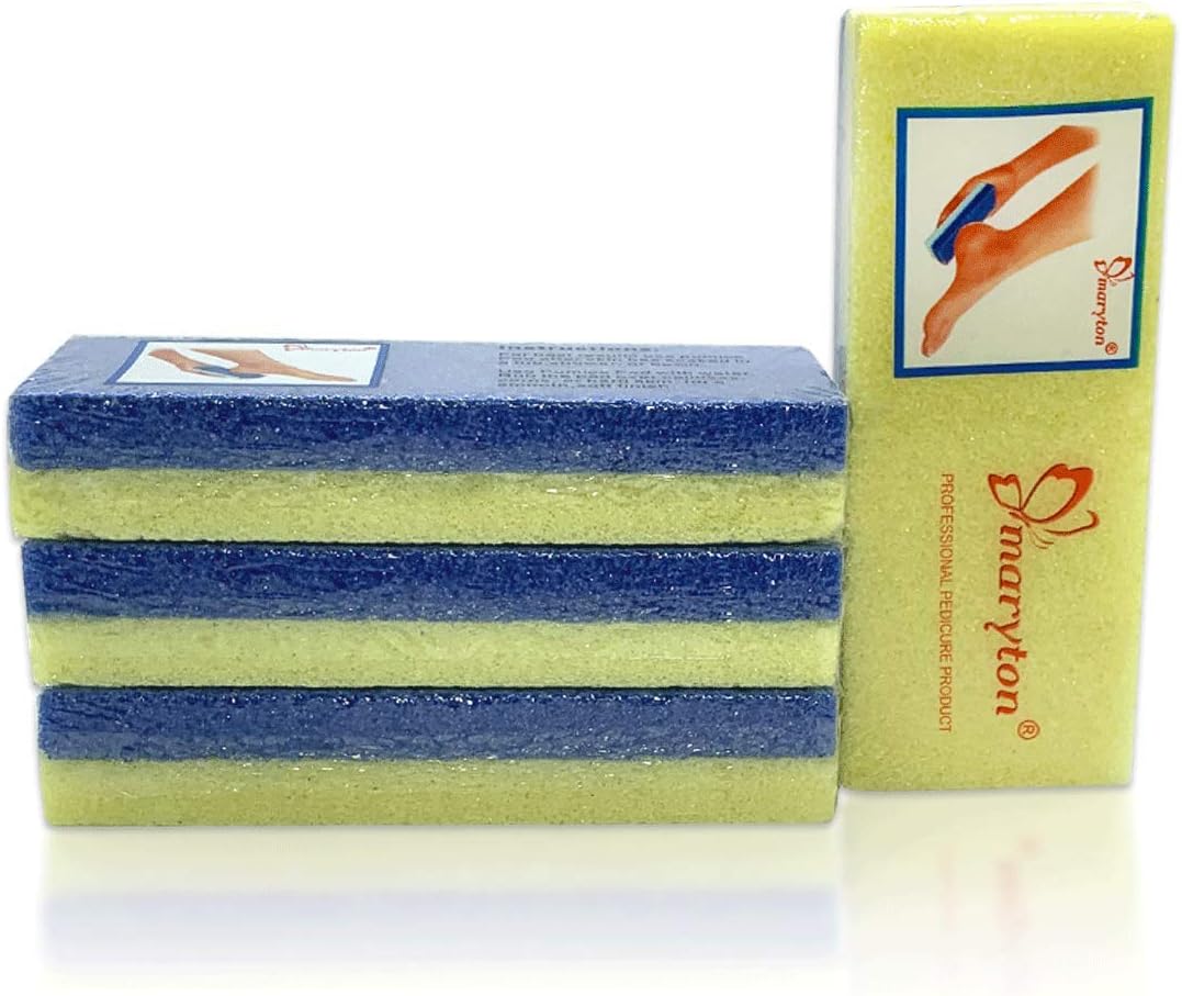 Maryton Foot Pumice Stone for Feet Hard Skin Callus Remover and Scrubber (Pack of 4) (Yellow)