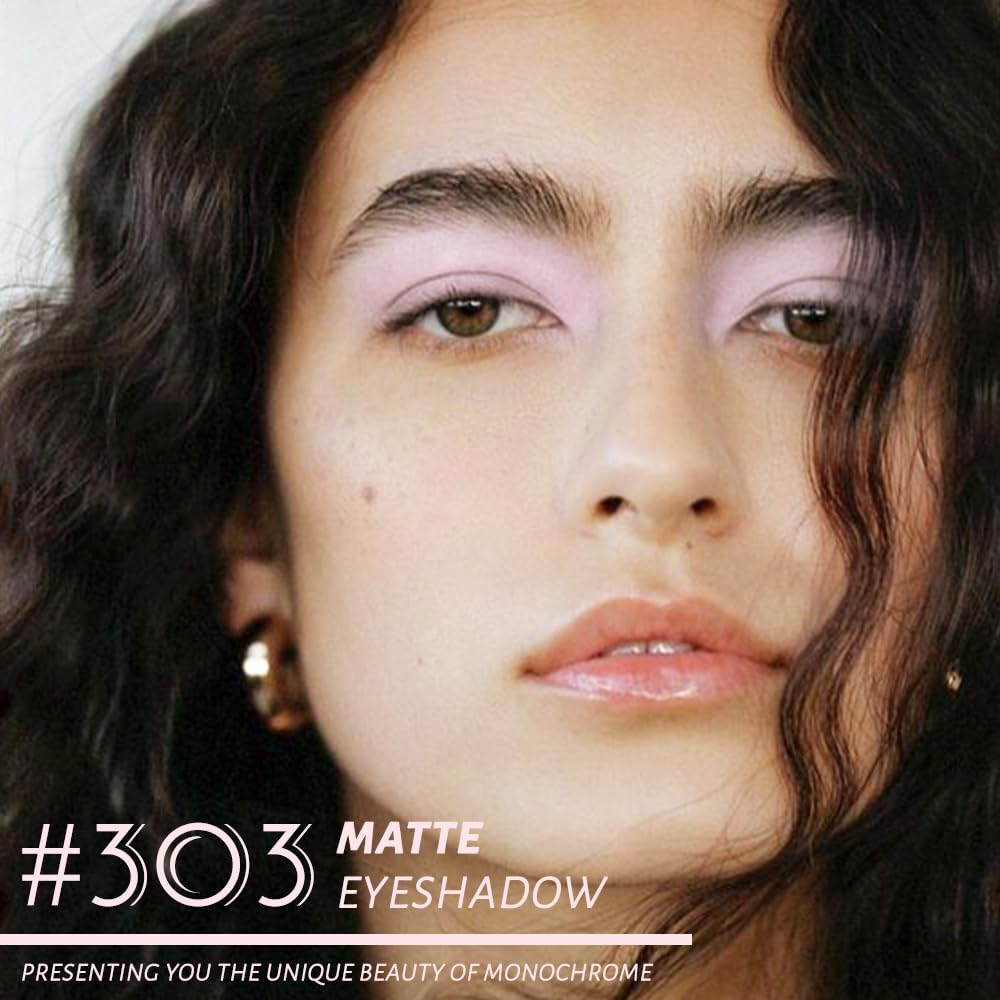 Monochrome Matte Eye Shadow Palette,Light Pink Neutral Nude Matte Pressed Powder Single Eyeshadow,Natural Long Lasting Naturing-Looking Eyeshadow,Talc,Paraben Vegan & Cruelty Free