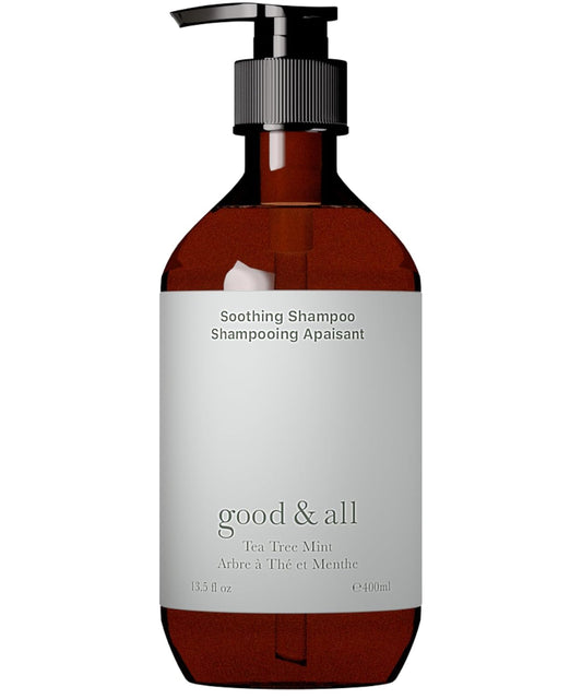 GOOD&ALL Tea Tree Shampoo for Dry Itchy Scalp with Peppermint - Sodium Lauryl Sulfate/Sulphate, Silicone, Paraben, Fragrance Free - 13.5 fl oz
