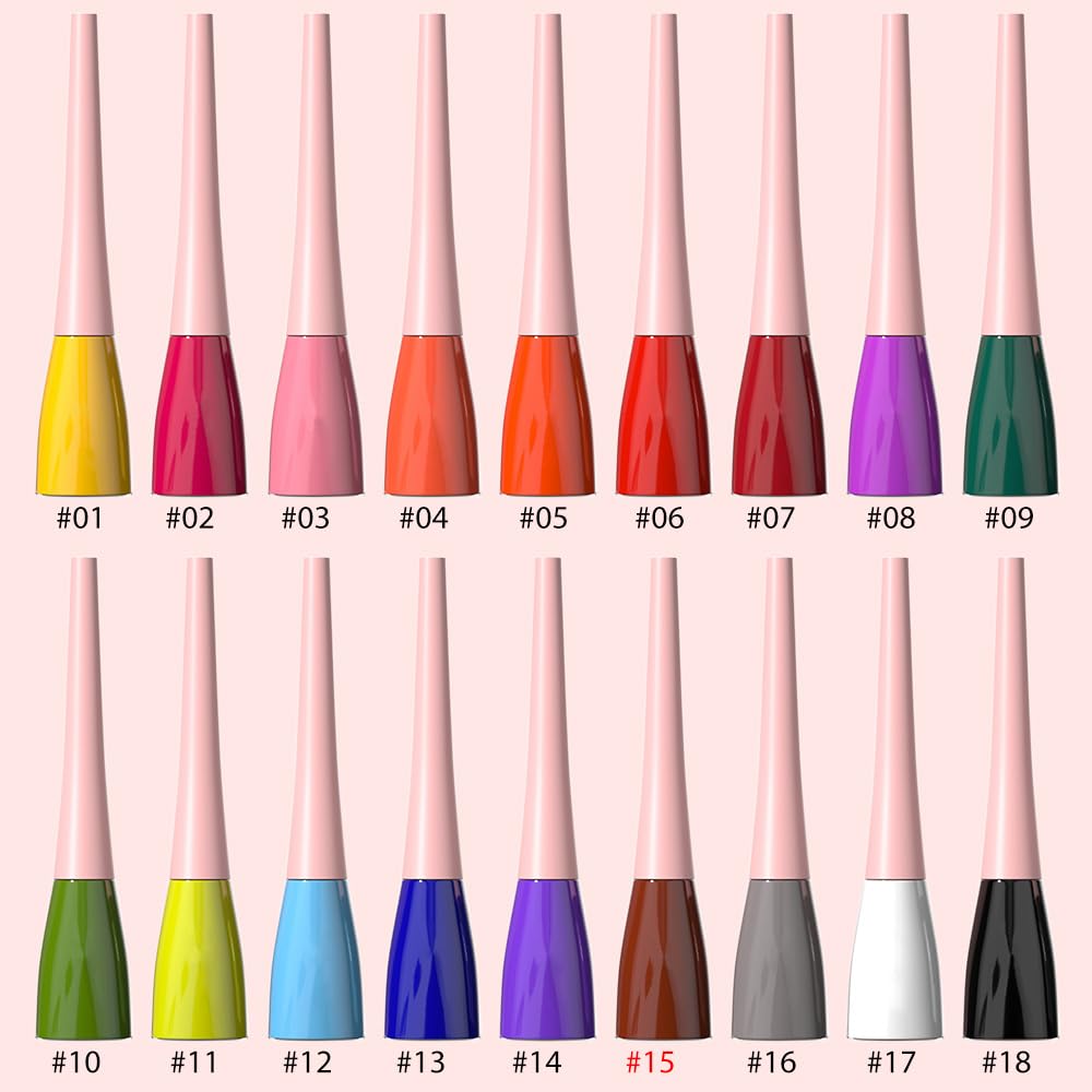 evpct 1Pcs Maroon Liquid Eyeliner Makeup Waterproof Maroon Eye Liners for Women, Eyes Wing Eyeliner Stamps Shapes Colored Eyeliner delineador de ojos a prueba de agua contra el agua blanco para ojos