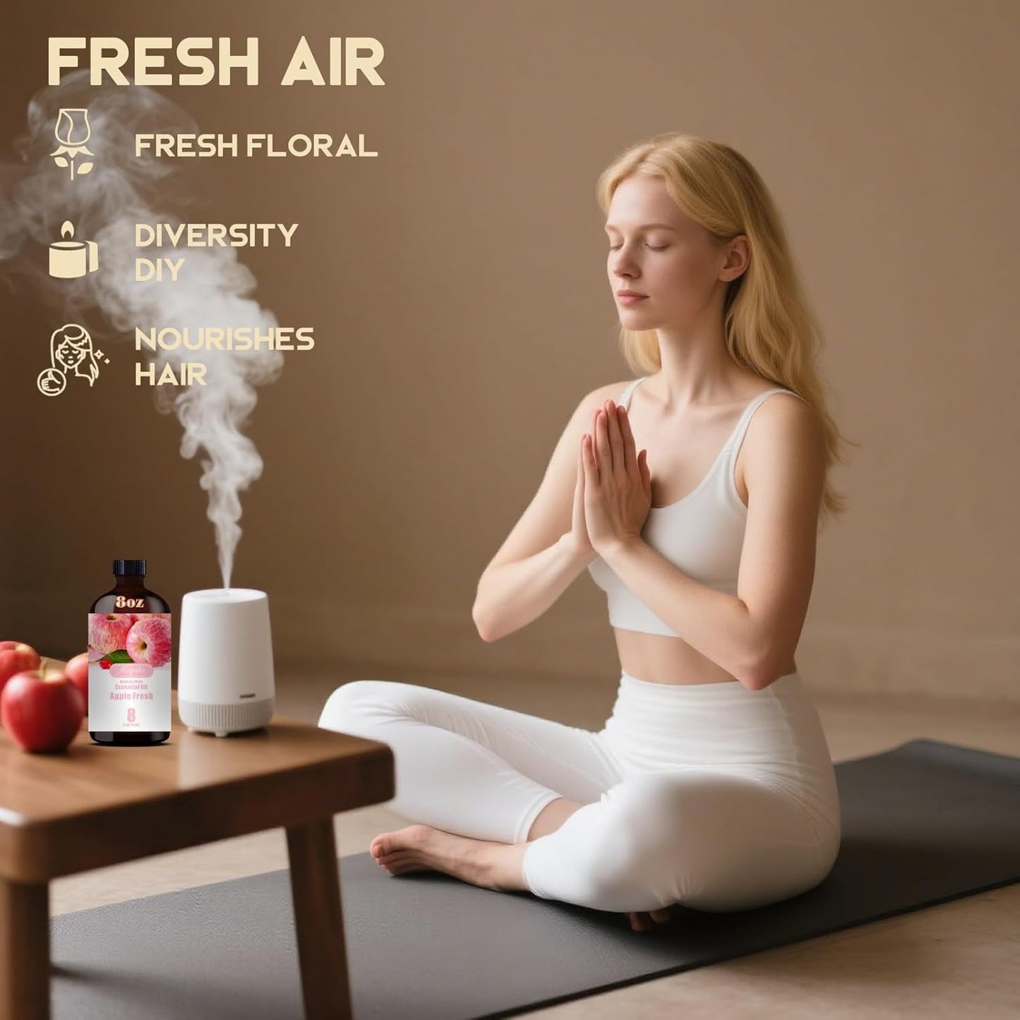 Apple Fragrance Oil-Apple Essential Oil 8.33oz (250ml)-100% Pure Natural Scent for Diffusers, Candles, Soap Making & Aromatherapy-Relaxing Home & Gift Essential Oil for Bath, Massage