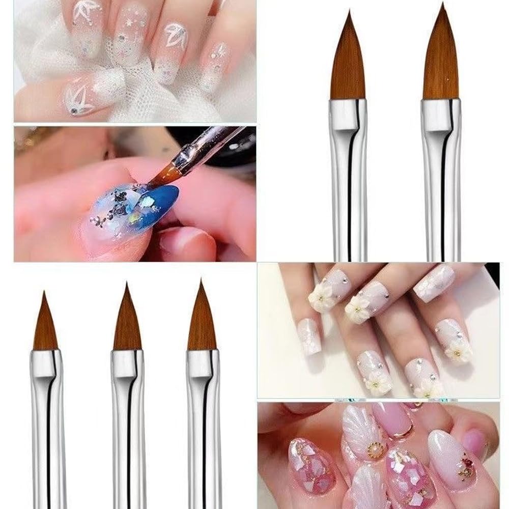 5pcs Nail Art Brushes Set, Nail Art Design Pen Painting Tools with Nail Extension Gel Brush, Nail Polish Brush, Builder Nail Gel Brush, Nail Dotting Pen Salon at Home Diy Manicure (Blue)