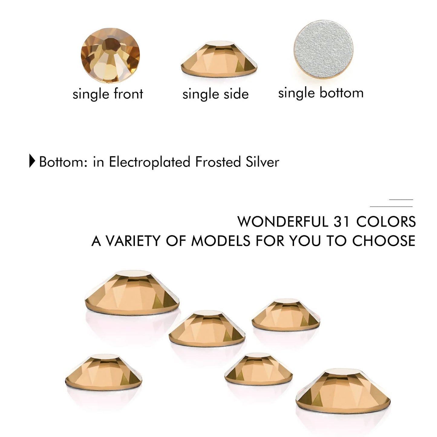 1440Pcs Topaz Crystal Rhinestones,Glass Flatback Rhinestones Gemstones for Nail Face Makeup Art Crafts Clothes Decoration -(SS16,4.0mm,Topaz)