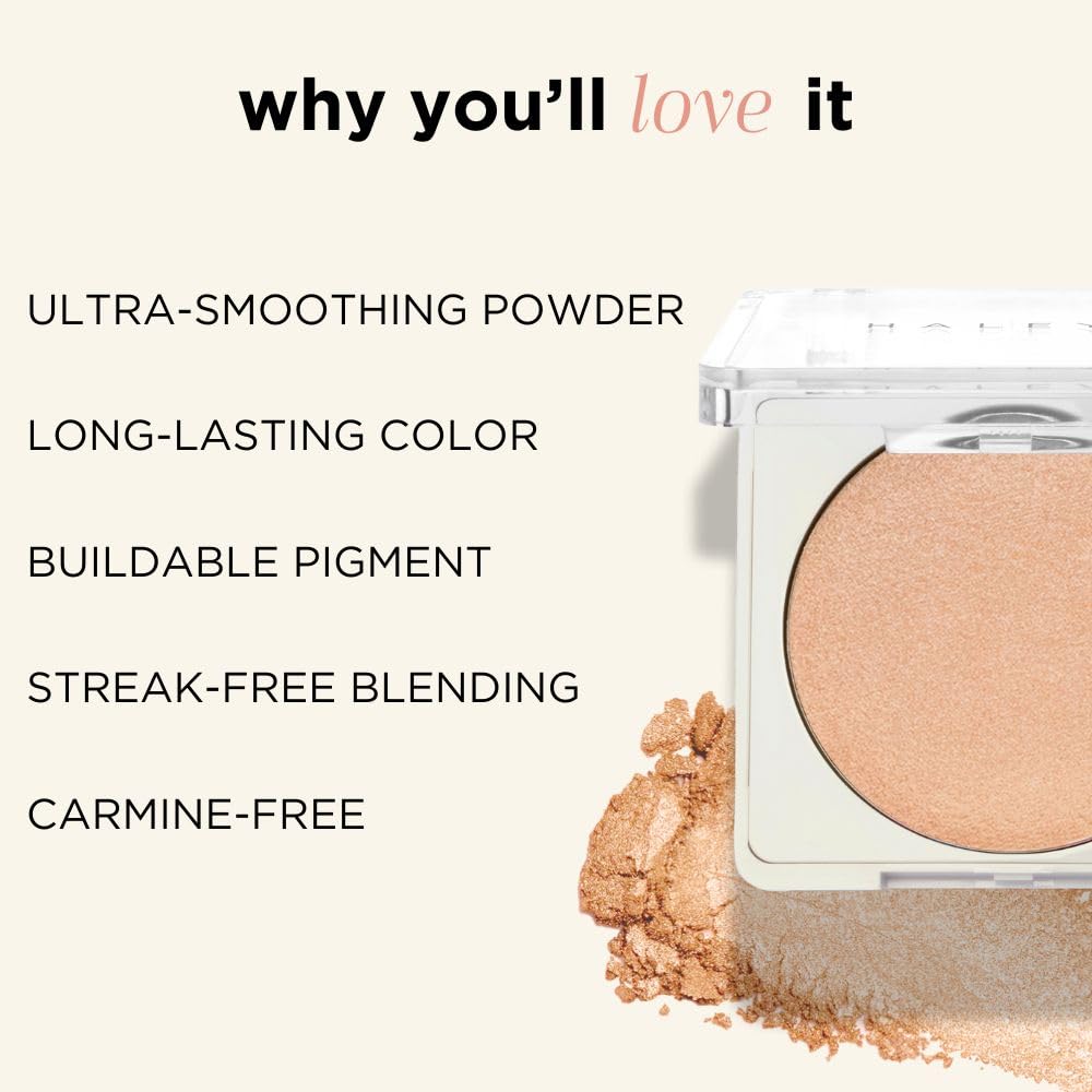 HALEYS Smoothing Highlighter Powder, Re-fract, Illuminating, Lightweight, Non-Caking, Smooths, Blurs, Long lasting, Nourishing & Skin-Softening, Infused with Spherical Powder, Macadamia Oil, V+CF
