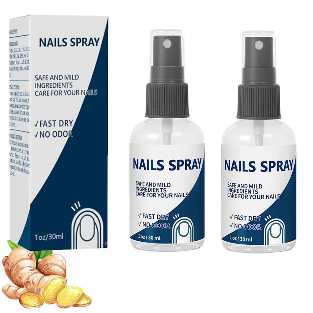 Nail Strengthener Spray for Stronger Nails | Quick-Dry Moisturizer with Lavender & Tea Tree Oils | Non-Greasy Formula to Prevent Brittleness | Unisex Care for Hands & Feet - 1 Fl Oz (2)