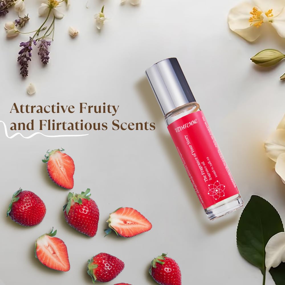 Pheromones Perfumes for Women, Long Lasting Fruity Scent, Roll On Perfume Oil for Women enhanced scents Designed to Attract Men (Fruity)