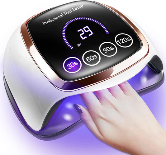 UV LED Nail Lamp, Gugusure Upgrade 180W Nail Dryer for Gel Polish with LCD Display, Auto Sensor and 4 Timer Settings, Professional Curing Lamp Light with 42 Beads for Salon and Home