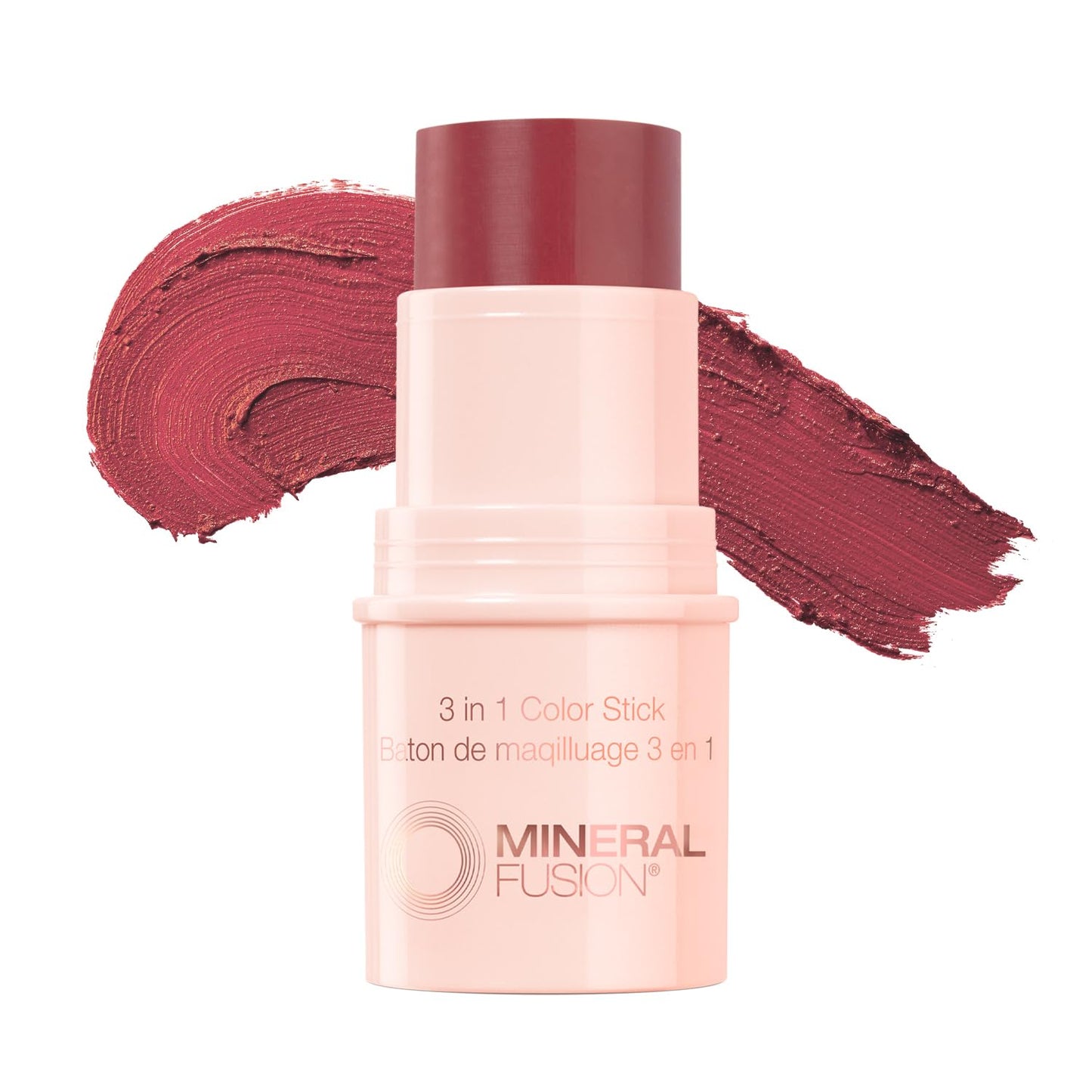 Mineral Fusion 3-in-1 Color Stick - Hydrating Tinted Cream Blush for Cheeks, Lip and Eye - Natural Multi Use Makeup (Berry Glow)