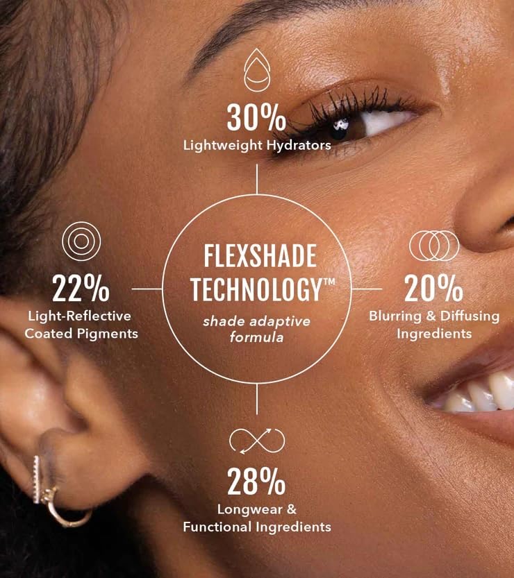 Long-Lasting Lightweight Foundation & Brush Duo | Cruelty-Free, Fragrance-Free, Buildable, Transfer-Proof Makeup (Light Medium)