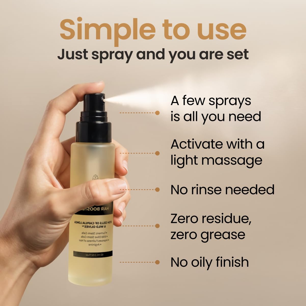 Hair Booster for Women & Men – Hair Revitalizing Serum with Capilia Longa & Arginine for Thick, Dry, Long, Damaged Hair – Peptide-Enriched Hair Tonic, 2 Fl Oz - Pack of 3