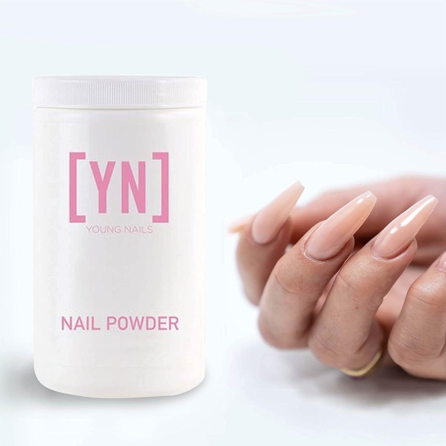 Young Nails Acrylic Core Powder - Self-Leveling Acrylic Nail Powder, Clear Nude Pink White Acrylic Powder for Nail Extenstion, Professional Grade, Superior Adhesion, Color - XXX White, 660g