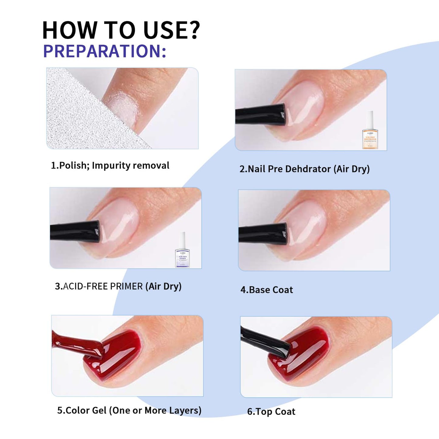 AIJIMEI Acid Free Primer 18ml/0.63fl.oz Acid Free Peel Adhesive Primer, Suitable For Gel Nail Polish, Nail Polish And Acrylic Powder Diy Nail Products In Home Salon