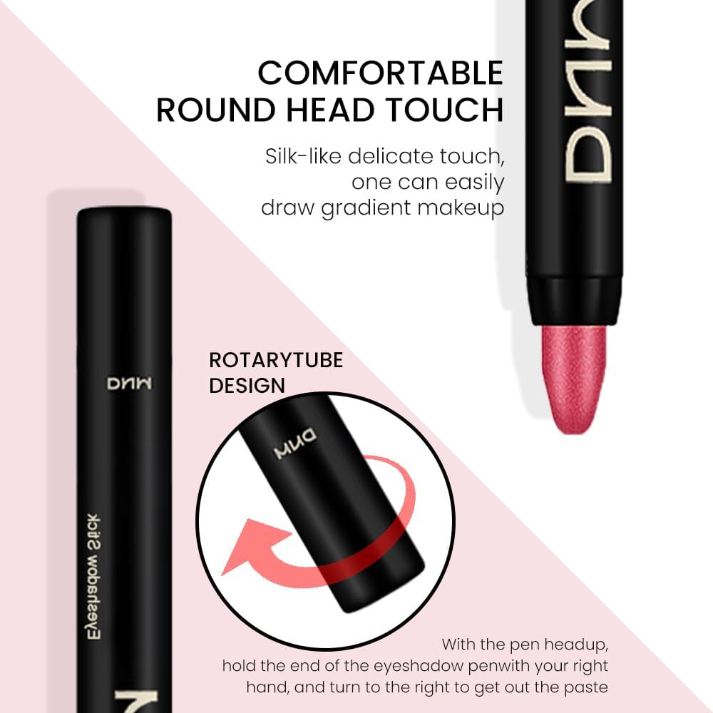 evpct 2Pcs Cream Eyeshadow Sticks Set for Eyes Waterproof, Blue Shimmer & Red Shimmer Matte Eye shadow Stick Pencil Pen Bulk sombras en crema para ojos 32+35