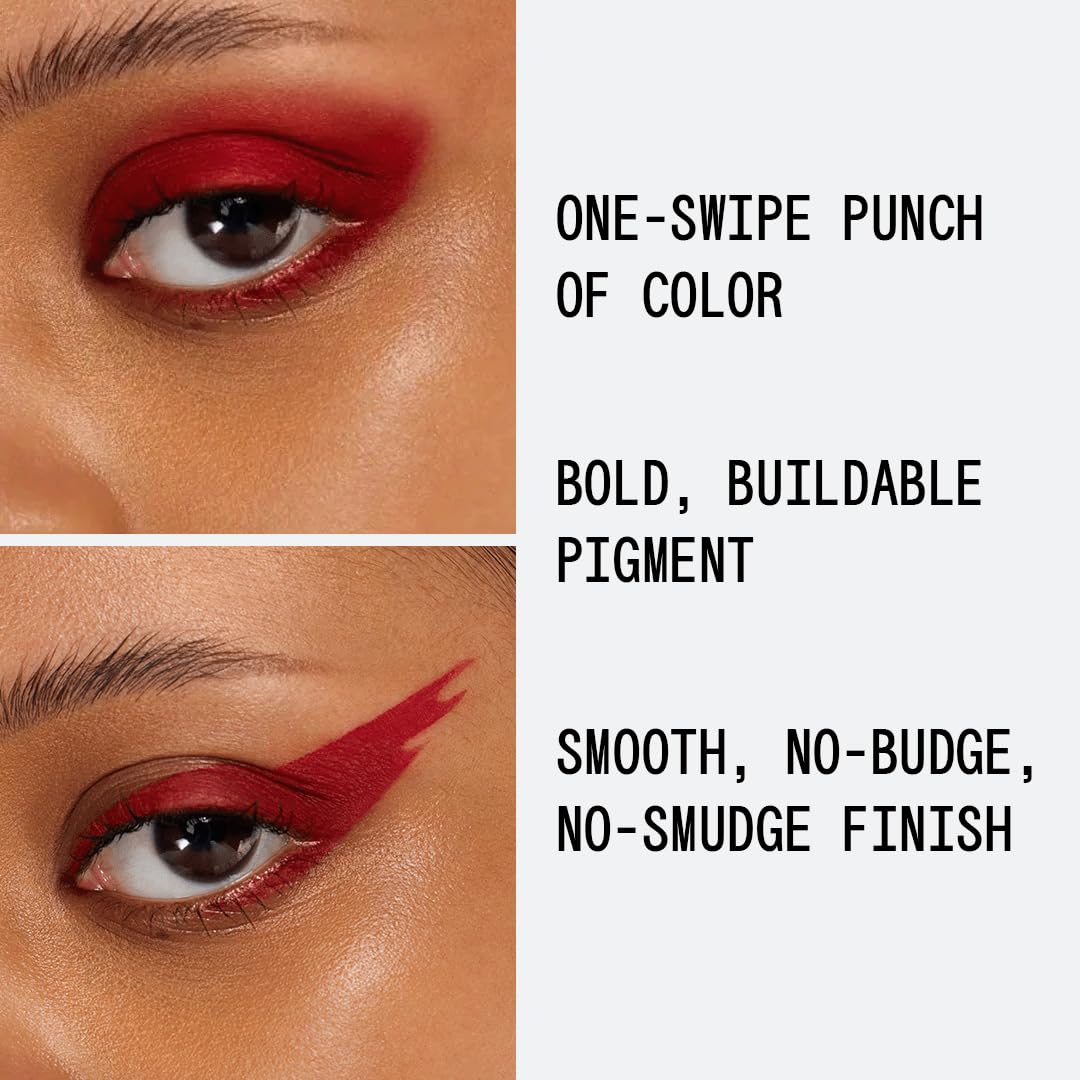 about-face Matte Fluid Eye Paint Scream of Consciousness – High-Pigment Liquid Eyeshadow, Long-Lasting, No-Budge Matte Finish, Vegan & Cruelty-Free (Primary Red)