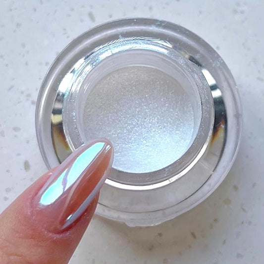 Pretty Diva Moonlight Chrome Nail Powder, Glossy Aurora Mermaid Unicorn Chrome Powder for Nails, Iridescent Unichrome Nail Art Glitter Decoration for Home DIY Salon Manicure Pigment