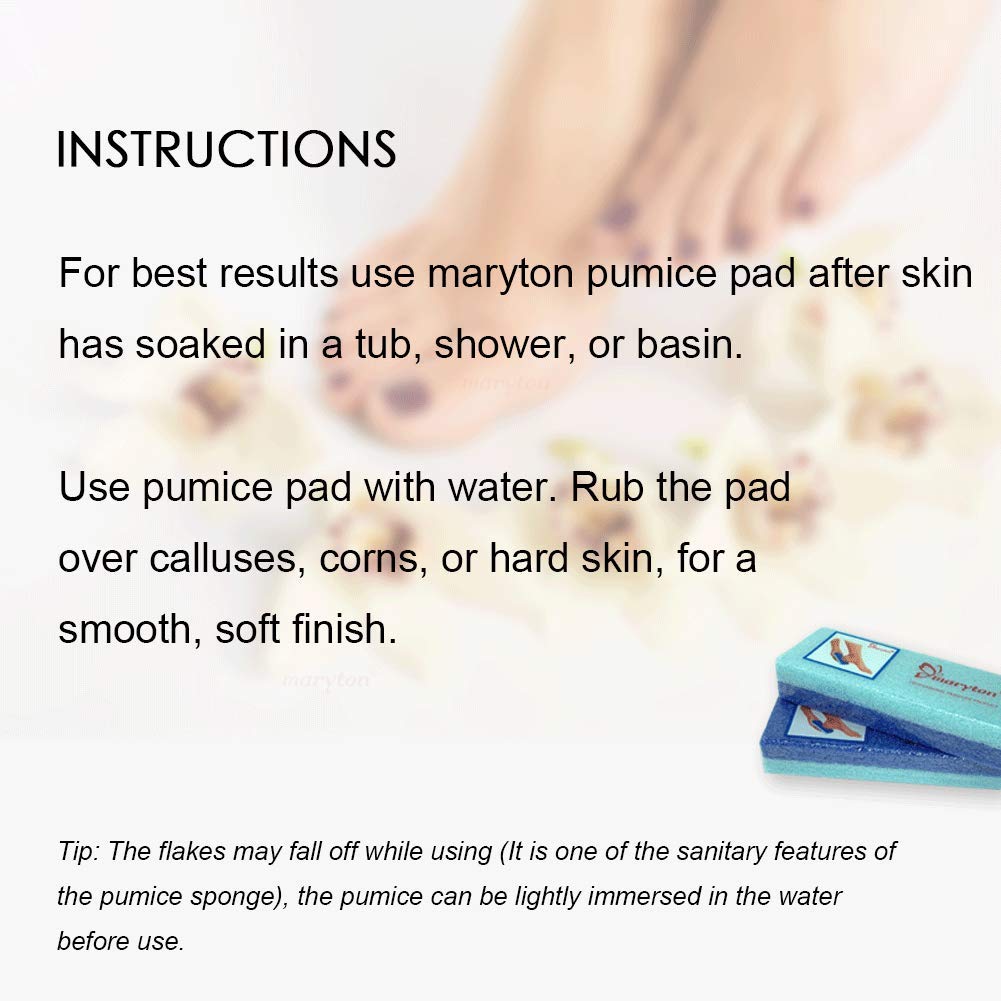 Maryton Foot Exfoliator File Scrubber Sponge Pedicure Tool Callus Remover for Feet, Salon Foot Scrub Pads Pedi Gifts for Men Women, 2pcs