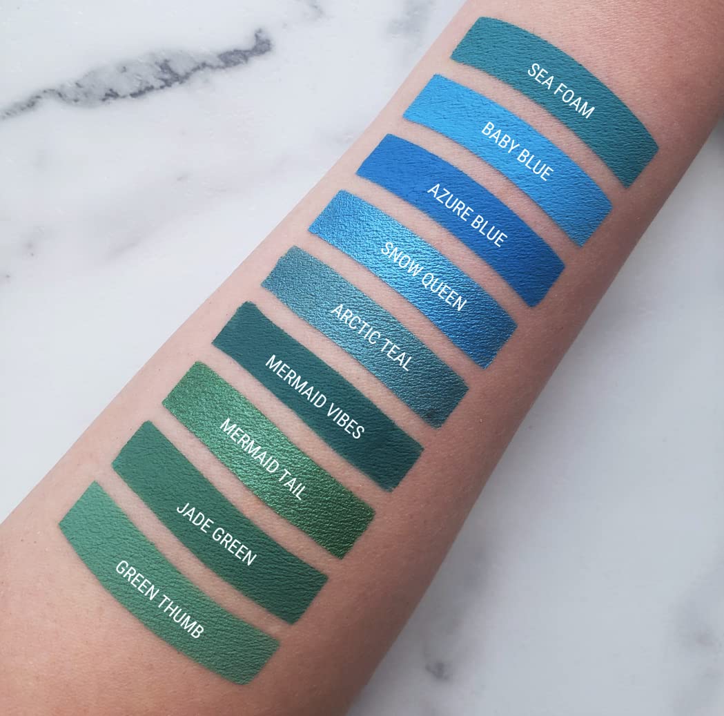 Aromi Teal Blue Metallic Liquid Lipstick | Turquoise, Sea Foam Lip Color with Shimmery Finish, Vegan, Cruelty-free, Long-lasting, Smudge Proof (Arctic Teal)