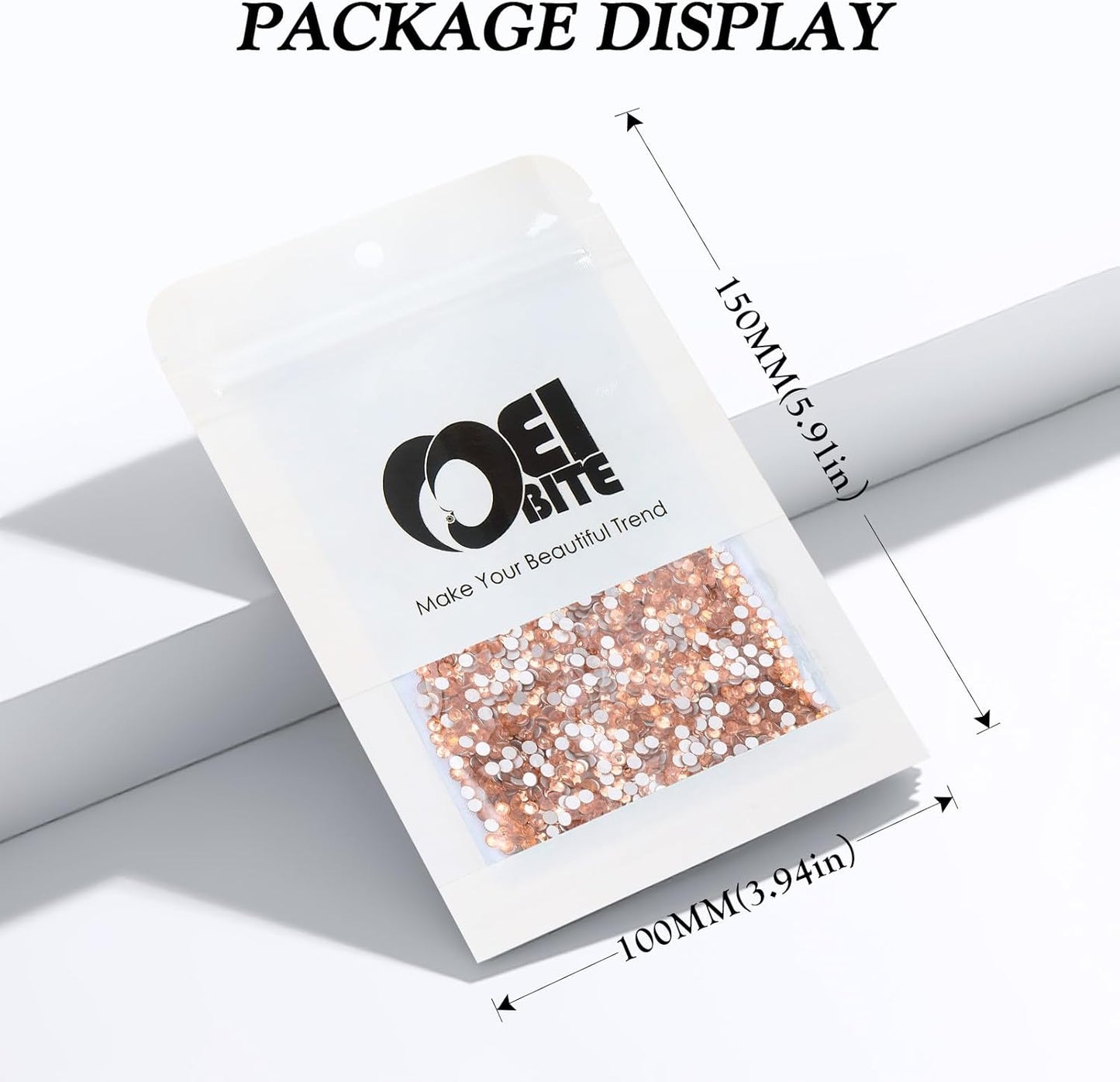 Champagne Flatback Rhinestones, Glass Rhinestones for Nail Art and Craft, Glue Fix, Loose Crystal Gemstones(Champagne, SS6, 2880pcs, 1.9-2.0mm)