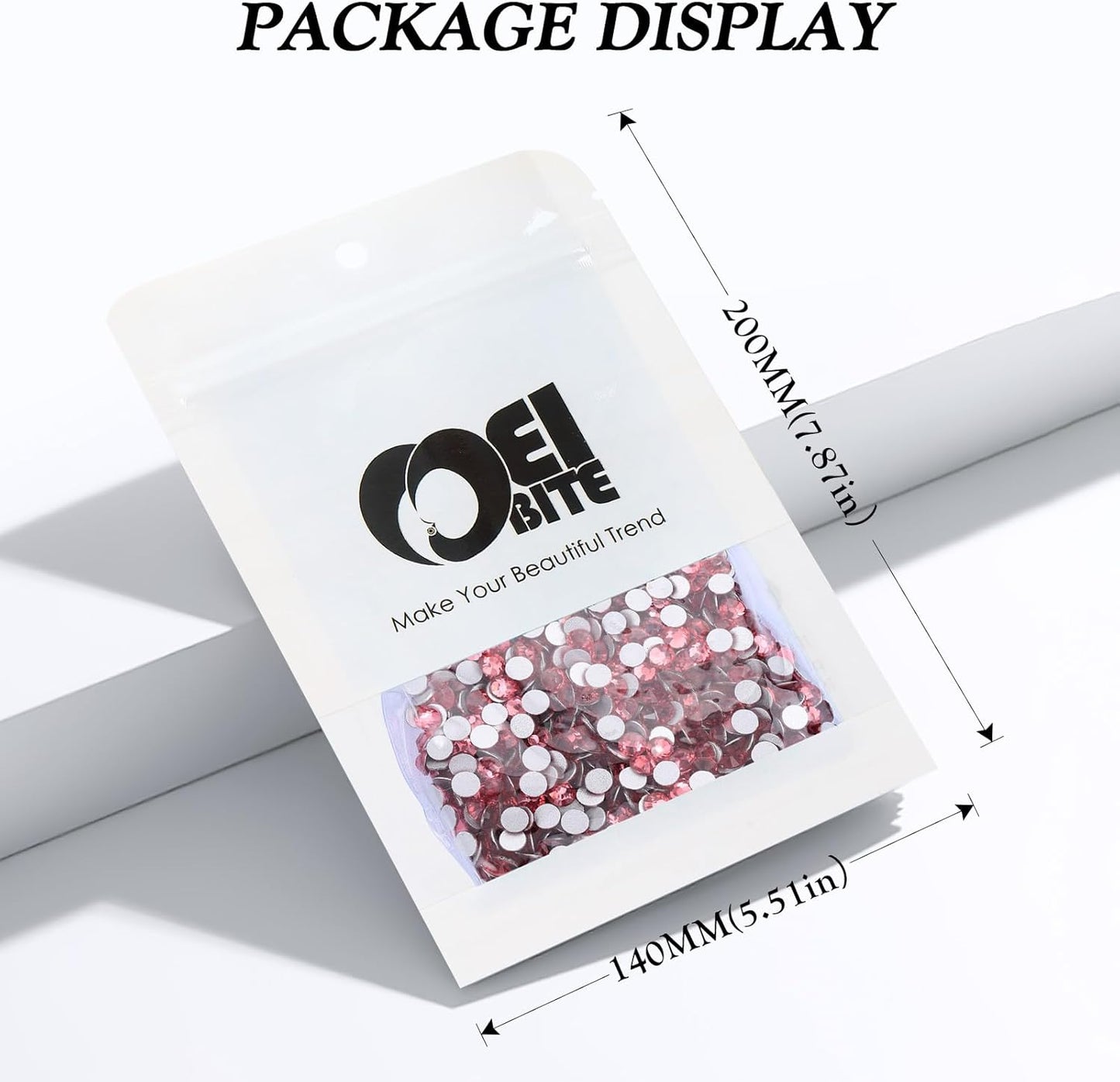 Rose Flatback Rhinestones, Glass Rhinestones for Nail Art and Craft, Glue Fix, Loose Crystal Gemstones(Rose, SS34, 576pcs, 7.1-7.3mm)