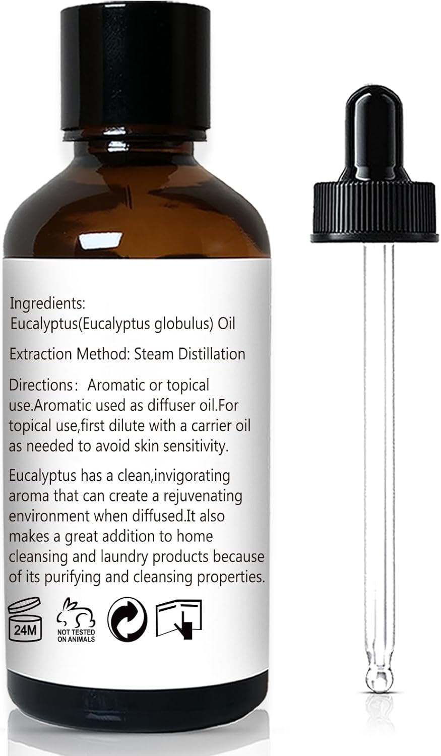 Eucalyptus Essential Oil 1 Oz, 100% Pure Natural Eucalyptus Oil, Aromatherapy Essential Oils for Diffuser, Spray, Skin, DIY Body Oils Blends