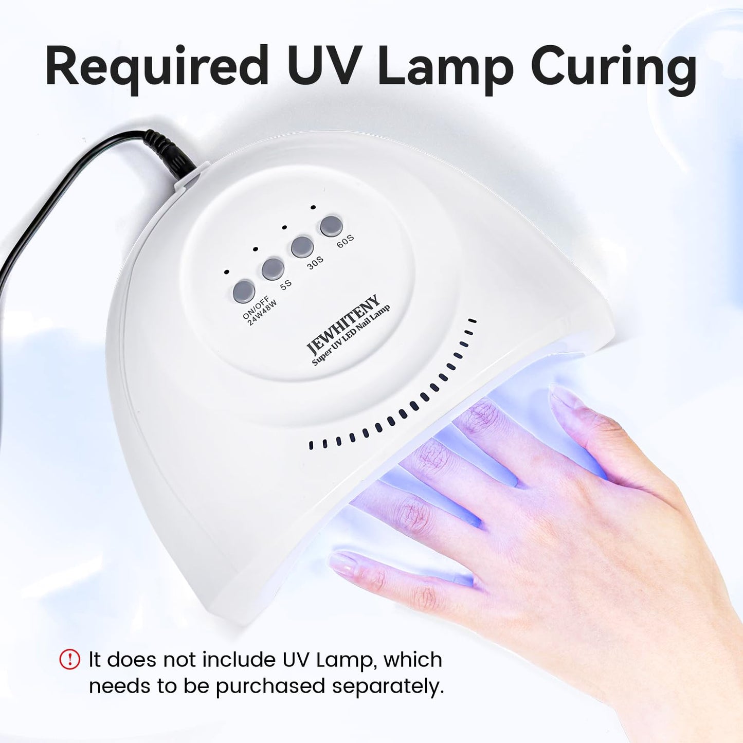 JEWHITENY 10ML Top Coat Nail Polish High Gloss Shine Finish No Wipe No Dip Long Lasting Gel Nail Polish Professional DIY Need U V Lamp Curing