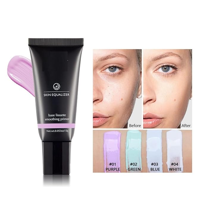 MAEPEOR Moisturizing Face Primer 4 Colors Long Lasting Matte Face Primer For Neutralizing Uneven Skin Tones & Brightening Complexion (02 Green)