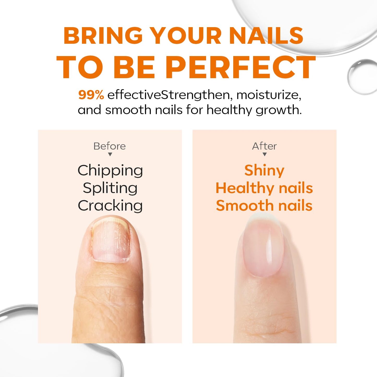 modelones Nail Strengthener Clear Nail Polish Repair for Damaged Nail Hardener Extra Strong and Growth Crystal Clear 15ml