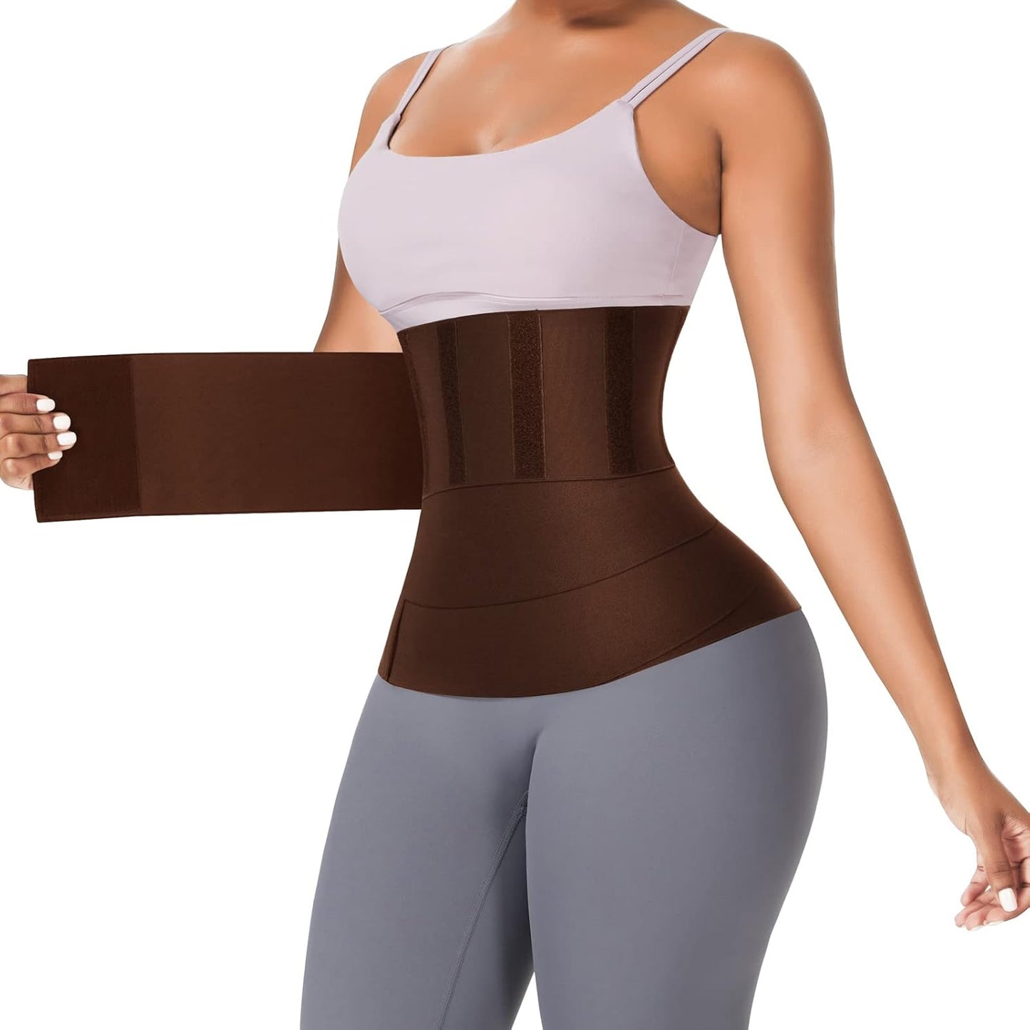 FeelinGirl Waist Trainer for Women Trimmer Belt Waist Cincher Tummy Wrap Plus Size Snatch Me Up Bandage Body Shaper