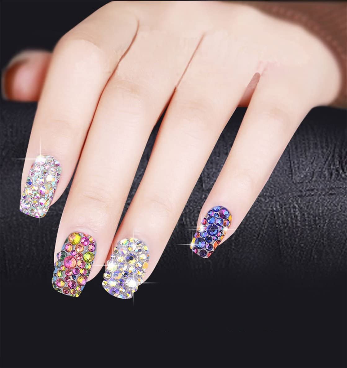 500 Pieces SS30 6mm Flatback Rhinestones AB Clear Round Gems Crystals for Nail Art DIY Crafts Clothes Shoes Bags （Transparent Red AB）