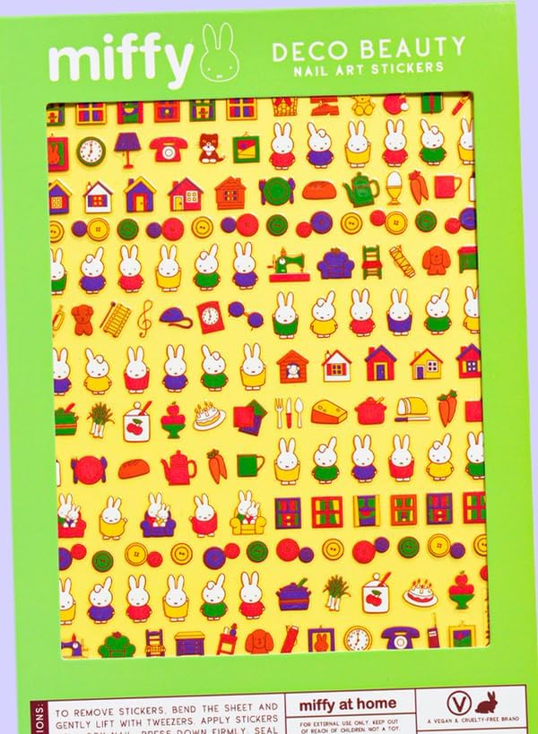 Miffy at Home Nail Stickers - Lightweight & Easy-to-Apply Nail Art with Trendy Design - Durable & Long-Lasting Nail Stickers for Women, Ideal for DIY Manicures & Salon-Quality Nails