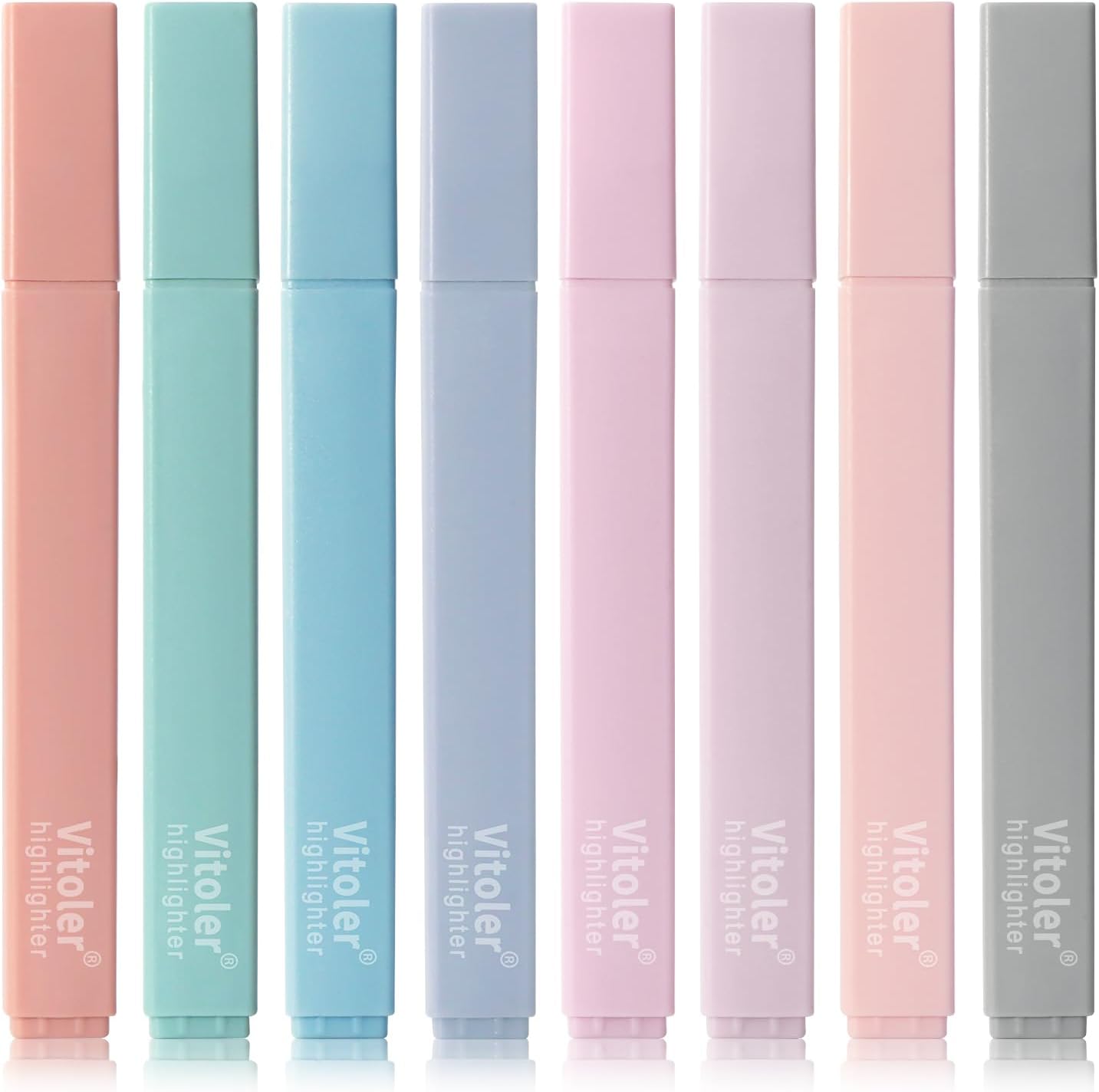 Vitoler Pastel Highlighters,8pcs Cute Highlighters with Chisel Tip,No Bleed Bible Highlighter,Multicolor High lighters for School Supplies