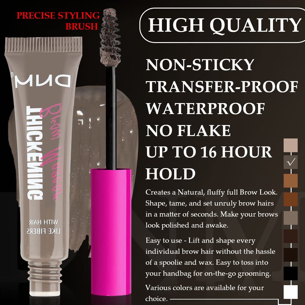 Tinted Thickening Brow Mascara,Brow Fast Sculpt,Waterproof, Transfer-proof, Brush to Fill in Eyebrows and Cover Gray Hairs - Cruelty Free - Light Medium Brown (2pcs 02 Cool Blonde)