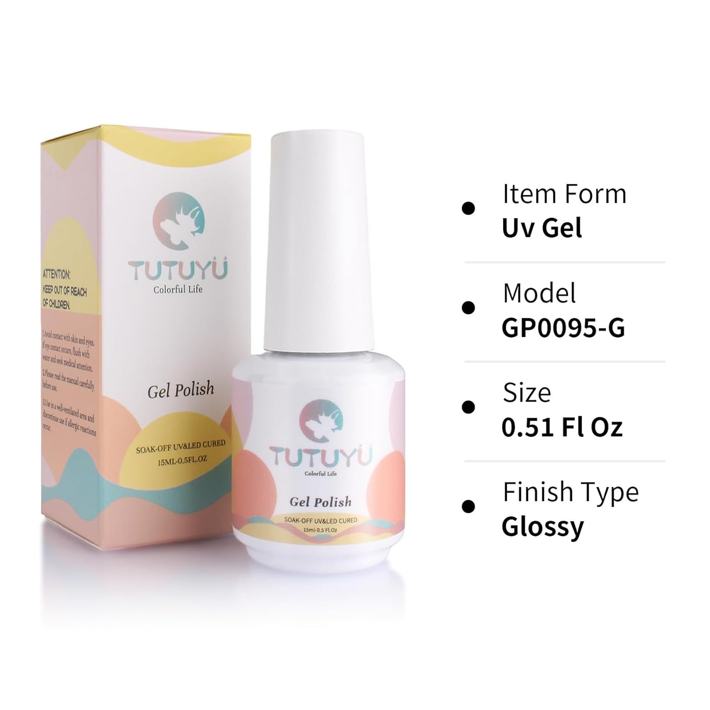 Lemon Yellow Pearl Gel Nail Polish,15ml UV/LED Lamp Soak Off Sparkly Shimmer Yellow Chrome Gel Polish for Manicure Salon or DIY Nail Art at Home- GP0095