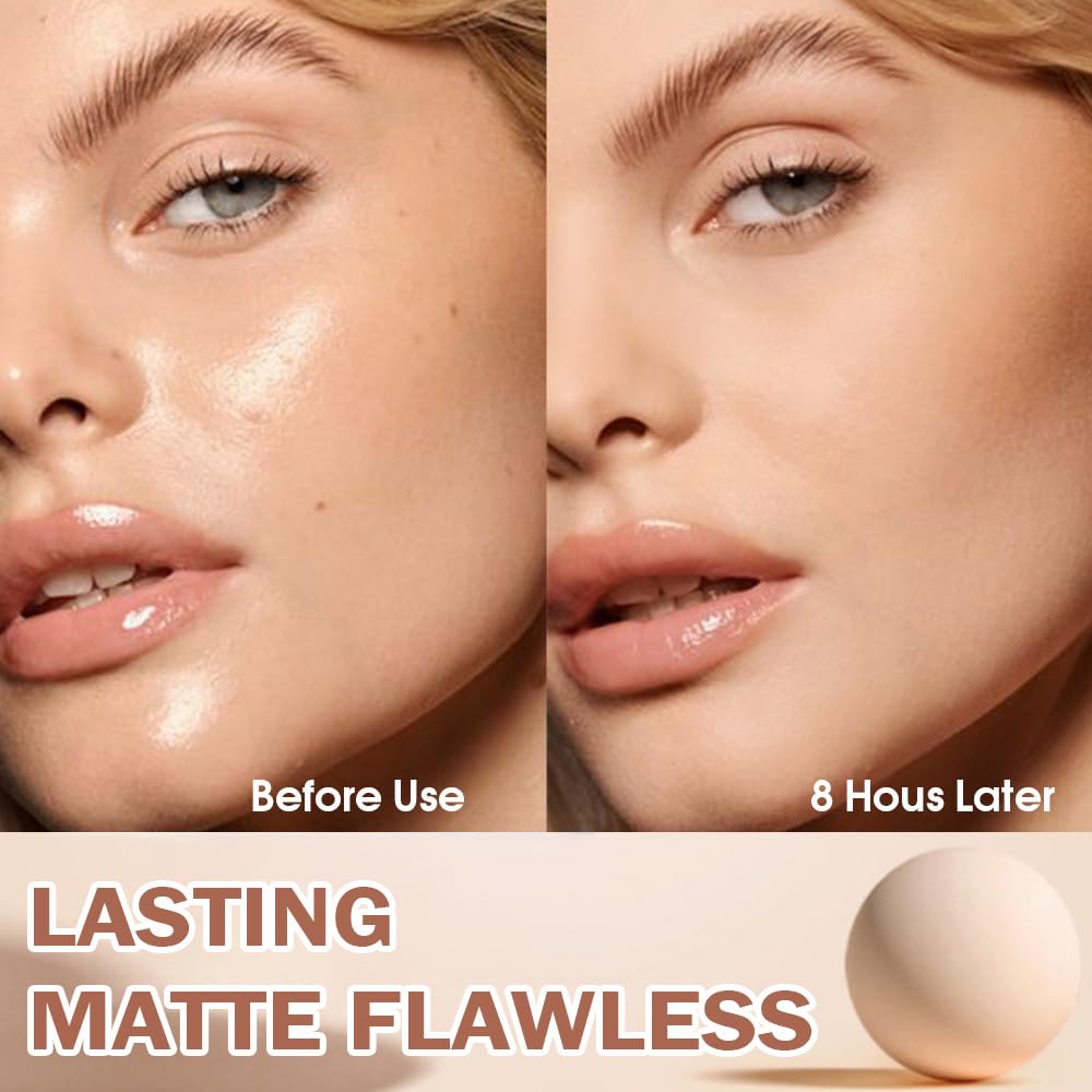 evpct Oil Control Pressed Face Powder Compact for Women, Translucent Setting Powder Makeup Foundation for Women, Waterproof Long Lasting Lightweight, polvo compacto de maquillaje, 140 Golden Beige